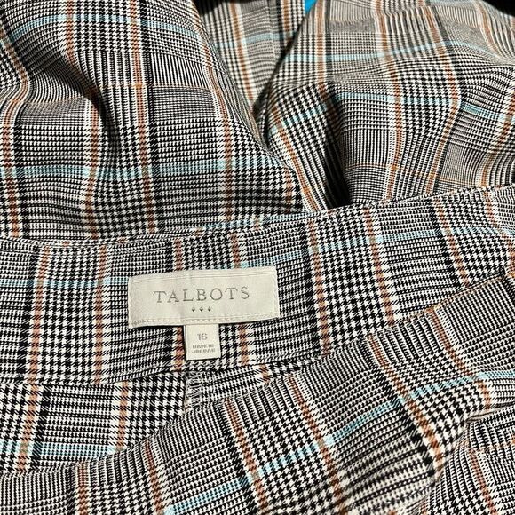 talbots trouser Gray Plaid Office Business Casual Women’s 16 - Picture 5 of 6